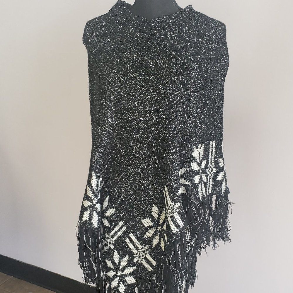 Black and White Poncho